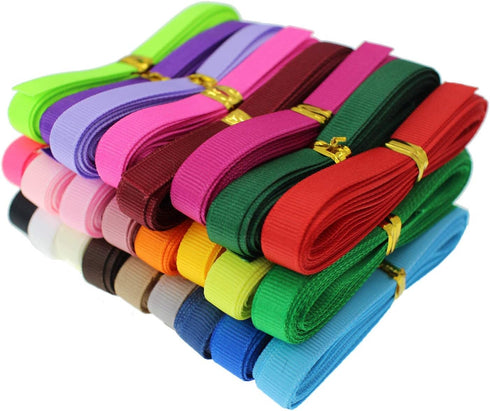 100 Yards 3/8" 1.0CM Soild Grosgrain Ribbon Boutique Gift Wrapping Package Ribbon, DIY Crafts Bow Hair Headband Accessories Assorted Ribbon (3/8" ...