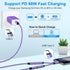 USB C to 3.5mm Audio Headphone & Android Phone Charger Adapter, 2-in-1 Type C to Aux Earphone Jack Dongle Cable & 60W Fast Charging for Samsung Ga...