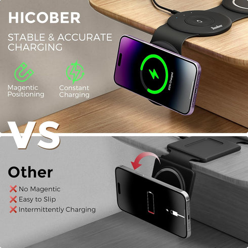 3 in 1 Charging Station for Apple Multiple Devices, Foldable Travel Wireless Charger 18W for iPhone 15 14 13 Pro Max Plus &Apple Watch Series/Airp...