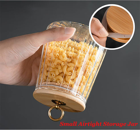 FANTESTICRYAN Glass Coffee Nuts Canister Airtight Storage Jar Petal Decorative Container with Bamboo Lid Metal Handle Easy to Grasp 700ml, 23 FL O...