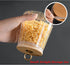 FANTESTICRYAN Glass Coffee Nuts Canister Airtight Storage Jar Petal Decorative Container with Bamboo Lid Metal Handle Easy to Grasp 700ml, 23 FL O...