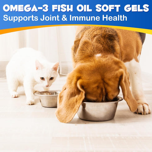 Omega-3 Pet, Salmon Oil Soft Gels for Dogs and Cats (120pcs)- Skin and Coat Health Supplement with EPA & DHA Fatty Acids, Omega-3 Fish Oil Pills T...