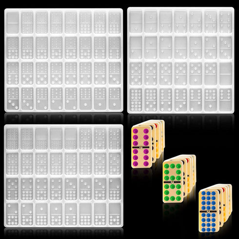 Domino Resin Molds Double 12 Colored Dot Dominoes Molds Epoxy Domino Resin Candy Clay Silicone Dominoes for DIY Craft...