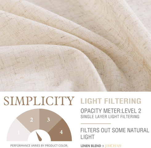 jinchan Beige Kitchen Curtains Linen Tier Curtains 24 Inch Farmhouse Cafe Drapes for Small Window Flax Country Rustic Rod Pocket Bathroom Laundry ...