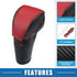 Gear Shifting Knob Cover Automatic Transmission Lever Trim for Honda Accord 9 2013-2017 Black Faux Leather Deep Red Line...