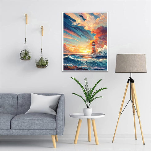 ARPADAMO Diamond Art Kits for Adults,5D Lighthouse Diamond Painting DIY Diamond Art Diamond Painting Kits for Adults,Round Full Drill Diamonds, Di...