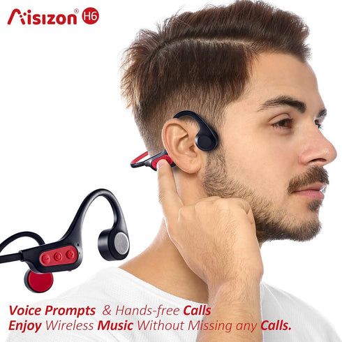 Bone Conduction Headphones Bluetooth H6, Over Ear Sports Headphones, Open Ear Headphones Wireless Bluetooth for Runing, Gym Workout, Sports......