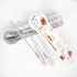 Cartoon Kitty Utensils Set Includes Reusable Stainless Steel Fork Spoon Chopsticks And Cute Cat Carrying Case Durable...
