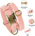 Didog Soft Leather Dog Collar, Durable Heavy Duty Dog Collars with Quick Release Metal Buckle, Adjustable Pink Dog Collar Leather for Large Medium...