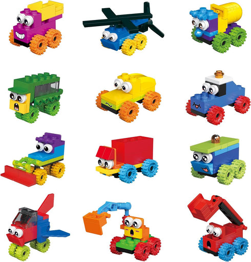 12 Packs Cartoon Car Easter Egg Fillers Building Block Toy Sets, Compatible with Lego Party Favors Vehicle, Classroom Prizes Building Kits Easter ...