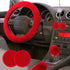6 Pieces Fluffy Car Accessories Set Fluffy Steering Wheel Cover Soft Fuzz Handbrake Cover Gear Shift Cover Bling Car Mirror Fuzz Car Decoration 2 ...