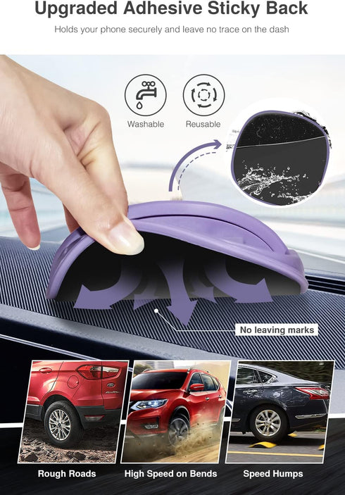 Loncaster Car Phone Holder, Car Phone Mount Silicone Car Pad Mat for Various Dashboards, Slip Free Desk Phone Stand Compatible with iPhone, Samsun...
