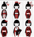 Ambesonne Ethnic Shower Curtain, Unique Geisha Dolls in Folkloric Costumes Outfits Hair Sticks Kimono Art Image, Cloth Fabric Bathroom Decor Set w...