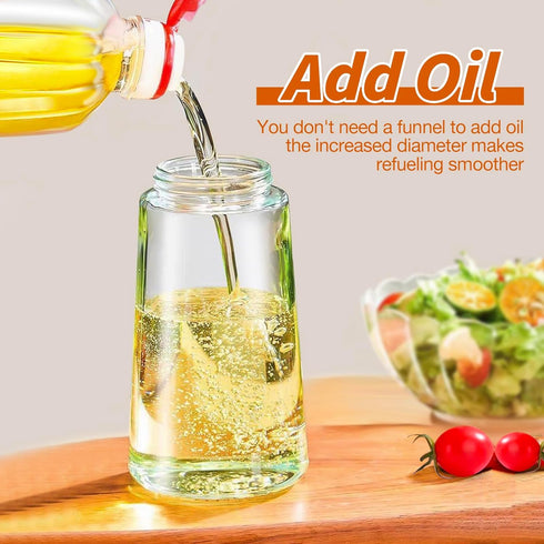Oil Sprayer for Cooking, 2 in 1 Olive Oil Dispenser Bottle for Kitchen, 16oz/470ml Premium Glass Oil Bottle, Food-grade Oil Mister for Air Fryer, ...