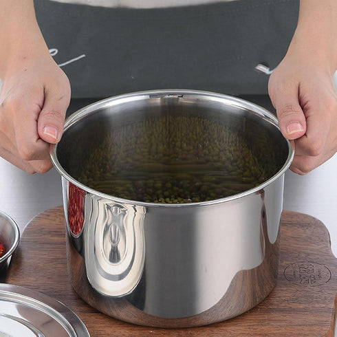 Stainless Steel Soup Pot, Stock Pot Sauce Pot Induction Pot With Lid, Healthy Multifunctional Odorless Pot Seasoning Container for Cooking (Small ...