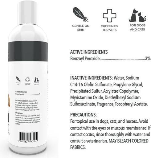 Smiling Paws Pets - Itch Relief Shampoo for Pets - Contains Benzoyl Peroxide - Kills Fleas - Relieves Allergies, Itching, Dermatitis, Mange, Dandr...