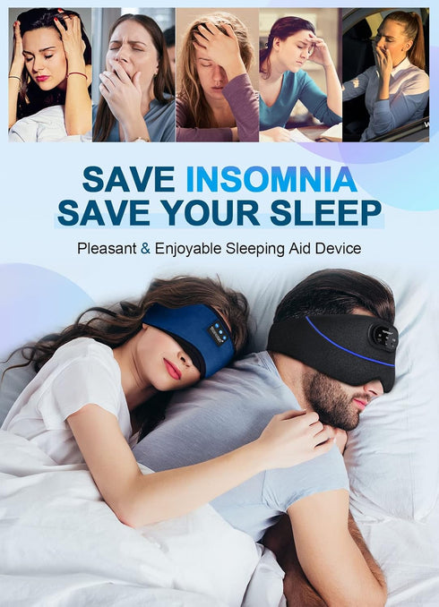 TOPOINT Sleep Headphones, Sleeping Headphones Bluetooth Sleep Mask with Bluetooth Headphones, Aid Sleep Light Blackout Sleeping Eye Mask Headphone...