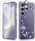 GVIEWIN for Samsung Galaxy S24 Case Floral, with Screen Protector & Camera Lens Protector, Hard PC&TPU Bumper Clear Shockproof Protective Women Ph...