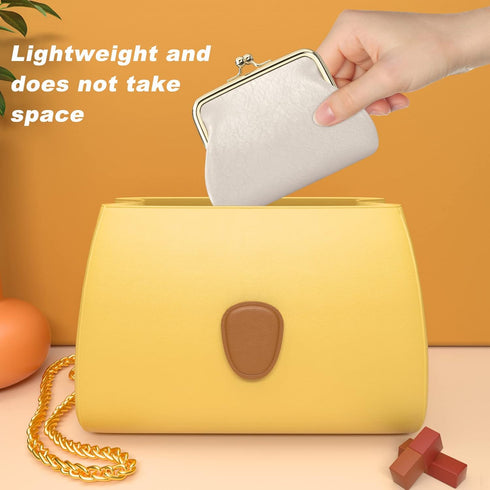 Coin Purse, Small PU Leather Change Purse, Coin Purse Wallet with Clasp, Car Coin Holder Pouch for Woman Men Kids Girls (Apricot)...