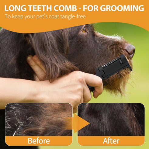 2 Pcs Razor Comb for Dogs Cats with 20 Pcs Extra Blades Pet Razor Comb 2 in 1 Trimming&Grooming, Dog Cat Brush that Cuts Hair, Hair Cutter Comb fo...