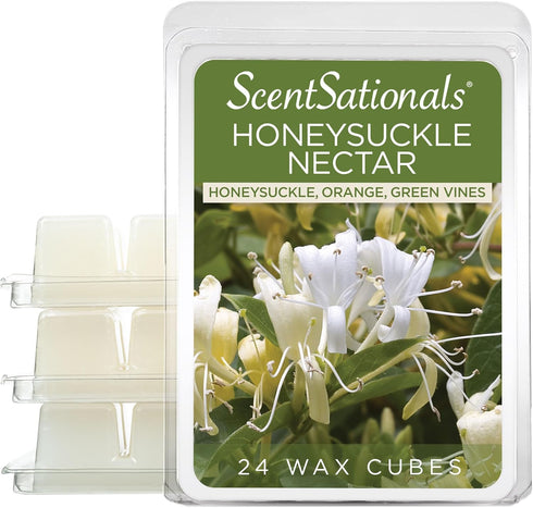 Scentsationals Wax Melts, Wax Cubes Strong Scent - Honeysuckle Nectar - Long Lasting Scented Melts for Warmer, 10oz (24-Cubes)...
