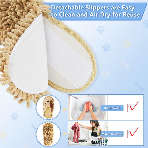 Floor Cleaning Mop Slippers Chenille Fibre Detachable Shoes Cover Mopping Dusters for Men and Women...