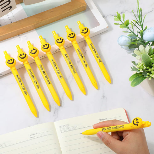 35 Pcs Yellow Pens You are Awesome Gifts Employee Appreciation Gifts Smile Face Novelty Pens Inspirational Teacher Appreciation Gifts...