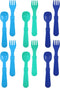 Re-Play Toddler Forks and Spoons Set - 6x6 Utensils Set for Kids - Dishwasher and Microwave Safe - Made in USA - Set of 12-5.8" x 1.2" x 0.2" - Tr...