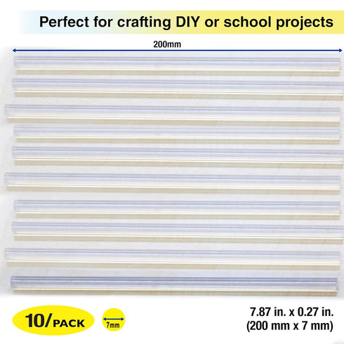 BAZIC Hot Melt Glue Sticks Dual Temp Mini 7.87" x 0.27", All Purpose Industrial Glue Stick, Quick Repair Home Improvement Crafts (10/Pack), 1-Pack...
