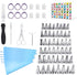 70 Pcs Cake&Cupcake Decorating Supplies Tips kit-48 Numbered Piping Tips & 6 Reusable Pastry bag with Pattern Chart - Flower Nail, Icing Spatula,C...