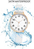 Women Watches Leather Mesh Strap Round Case Analog Fashion Ladies Wrist Watches...