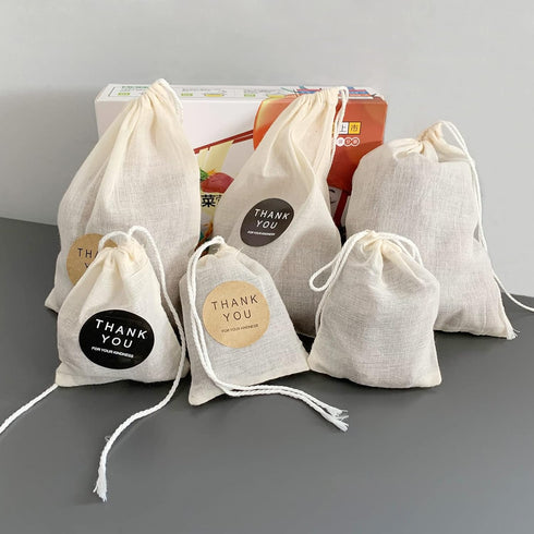 LOOKSGO 25 Pcs 5x7 Inch Muslin Bag Sachet Bag for Party Wedding Home Supplies Cotton Drawstring Bags for Jewelry...