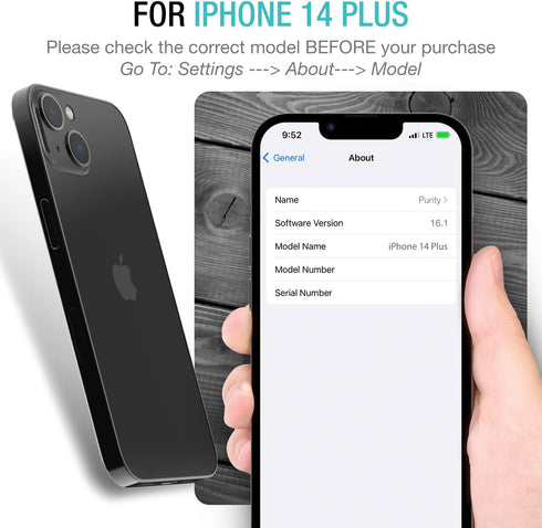 Purity Screen Protector Designed for iPhone 14 Plus 2022 (3 Pack) Tempered Glass Screen Protectors Slim Case Friendly + HD Clarity 9H Hardness Fil...