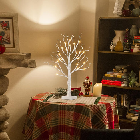 Vanthylit Lighted Tree, White Birch Tree with LED Lights, Prelit Artificial Tree with Timer, Centerpiece Tree Light for Christmas Decorations, Lig...