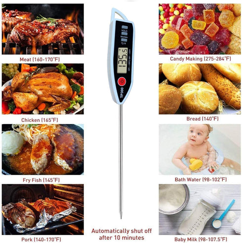 Meat Food Thermometer, Digital Candy Candle Thermometer, LCD, Cooking Kitchen BBQ Grill Thermometer, Probe Instant Read Thermometer for Liquids Po...