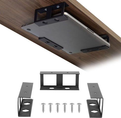 Mount-It! Under Desk Laptop Mount Holder, Laptop Mount for Desk, Small Multimedia Device Mount Underdesk Shelf for Laptop, Mac Mini, MacBook, Keyb...