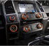 for F150 Air Conditioner Switch & Trailer & 4WD & VOL Knob Button Trim for Ford F150 XLT 2016 2017 2018 2019, Orange Aluminum, 6pcs (Not for 2021 ...
