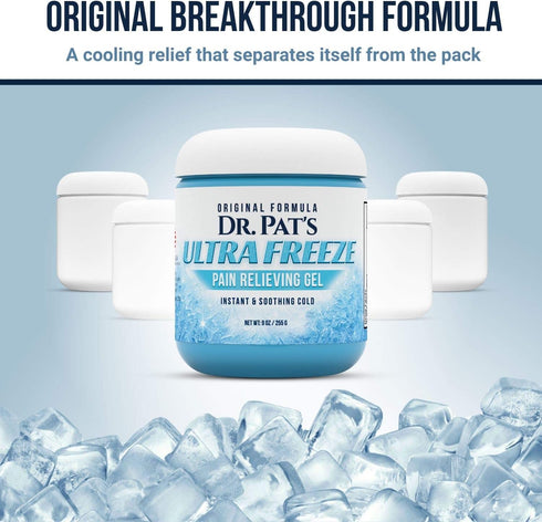 Dr Pat's Ultra Freeze Pain Relief Cream - Muscle RubGel for Arthritis, Neuropathy, Foot and Joint - Cooling Sports Massage for Back, Shoulder and ...