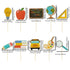 Mulukaya 30Pcs Back to School Themed Cupcake Toppers Blackboard Pencil Ruler School Bus Cake Picks for Kindergarten First Day School Welcome Party...