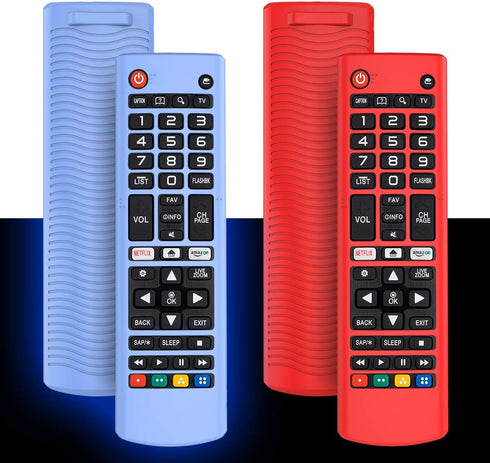 2Pack Silicone Case for LG AKB75095307 AKB75375604 AKB74915305 Smart TV Remote, Shockproof Anti-Lost Cover Holder Skin Sleeve Protector (Glow Blue...