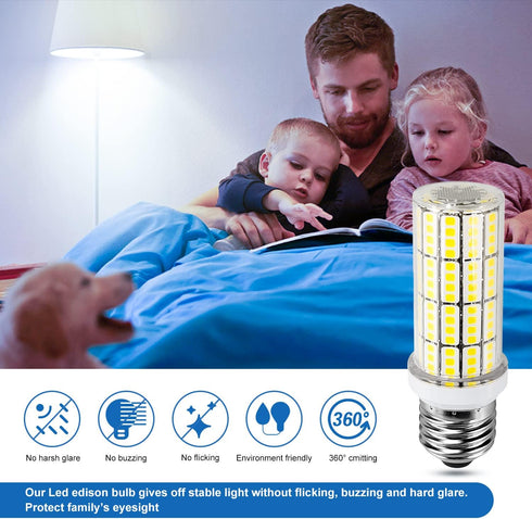 LED Corn Light Bulb 200w Equivalent 2500 Lumen 5000K Cool Daylight White 20W E26/E27 Base Ceiling Fan Led Light Bulb for Home Garage Warehouse Ind...