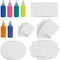Spin and Spiral Art Refill Pack - Set of 25 Cardboard Pieces in 5 Unique Shapes, 5 Pieces Each - 6 Bottles of Colored Paint - Purple, Blue, Green,...