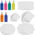 Spin and Spiral Art Refill Pack - Set of 25 Cardboard Pieces in 5 Unique Shapes, 5 Pieces Each - 6 Bottles of Colored Paint - Purple, Blue, Green,...