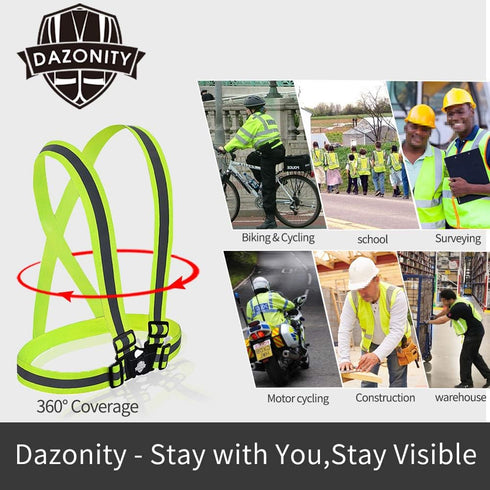 High Visibility Safety Vest,Lightweight,Adjustable & Elastic Vest,Hi Vis Reflective Strips, Fit for Men & Women, Construction,Cycling, Runnning, S...