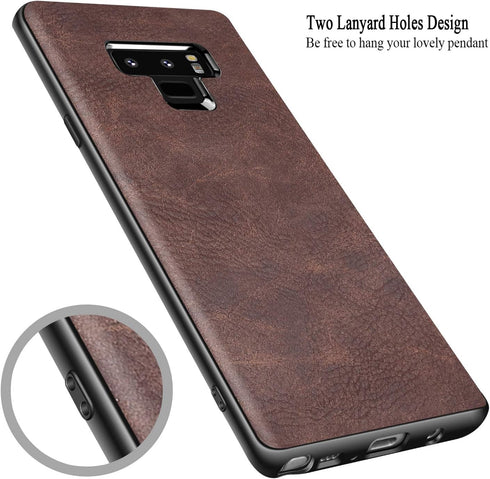 SALAWAT Compatible with Galaxy Note 9 Case Slim PU Leather Vintage Shockproof Phone Cover Lightweight Premium Soft TPU Bumper Hard PC Hybrid Prote...