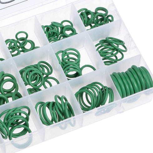 uxcell Fluorine Rubber O-Ring Assortment Kit 270 Pieces 18 Sizes FKM Sealing Gasket Set, Green...
