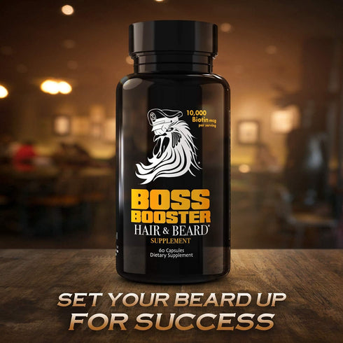 Bossman Boss Booster Supplement – 60 Capsules – MSM and 10,000 MCG Biotin Beard Growth Vitamins for Men – 30-Day Supply...