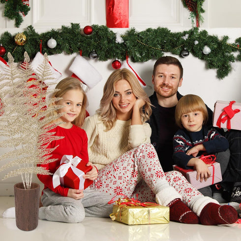 NUOBESTY Christmas Leaves Christmas Artificial Flashing Leaves Xmas Tree Hanging Ornament DIY Christmas Wreath Crafts for Wedding Christmas Tree D...