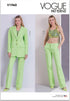 Vogue Misses’ Loose-Fitting Unlined Jacket, Knit Crpped Top and Wide-Legs Pants Sewing Pattern Packet, Design Code V1960, Sizes 8-10-12-14-16...