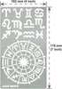 Aleks Melnyk No.29 Metal Journal Stencil, Zodiac Circle Symbols, Stainless Steel Stencil 2 PCS, Template for Wood Burning, Pyrography, Engraving, ...